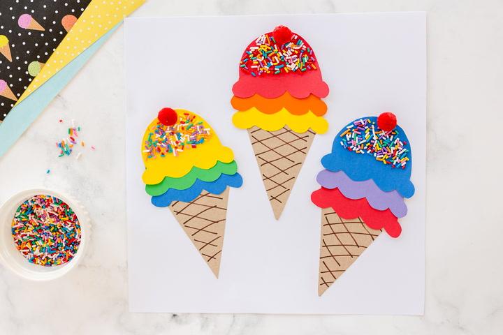 Eiscreme Bild Papier basteln