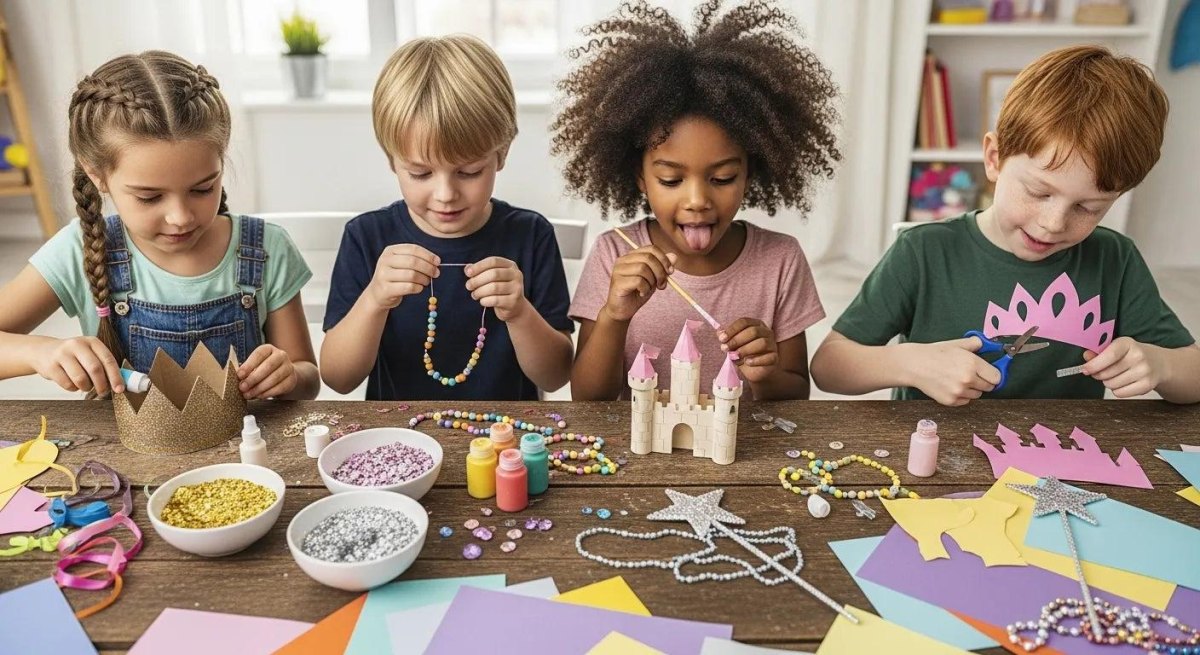 Kinder basteln Kronen Kostüme