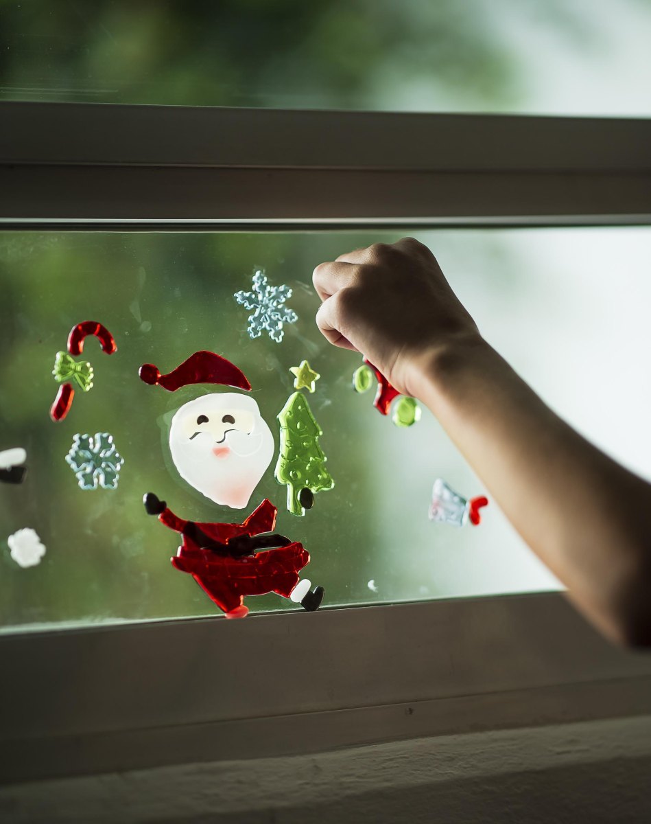 Weihnachts Fensterbilder Kleinkinder basteln