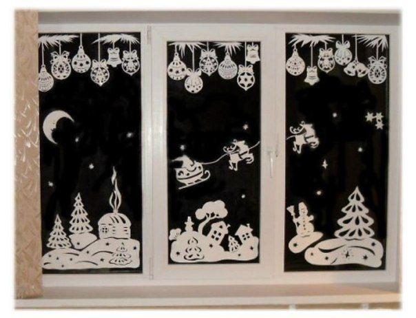Weihnachts Fensterbild basteln Vorschule
