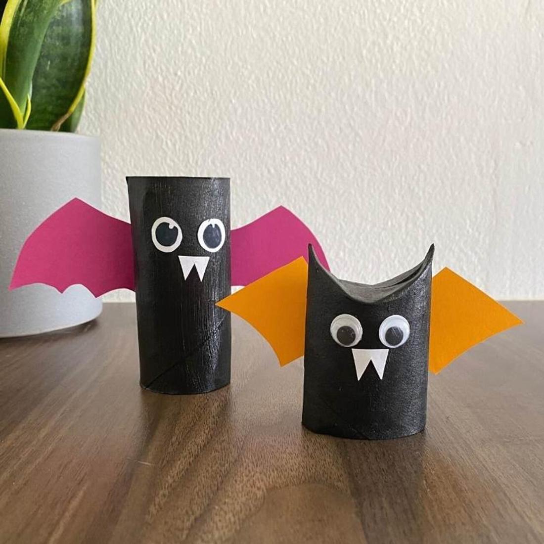 Halloween Fledermaus aus Klopapierrolle