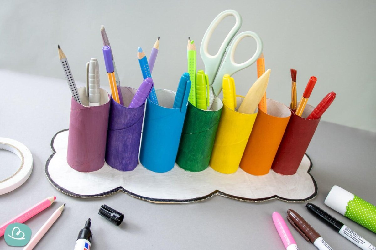 Stiftehalter aus Papprolle