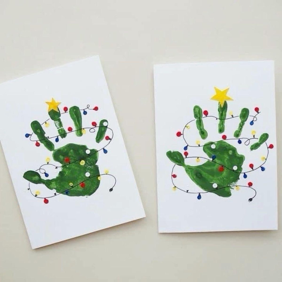 Handabdruck Weihnachtsbilder Kinder