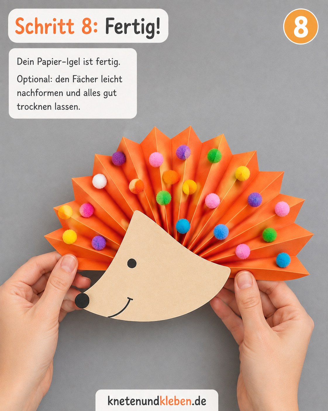 Igel Aus Fächer Basteln - Herbstliche Bastelidee Mit