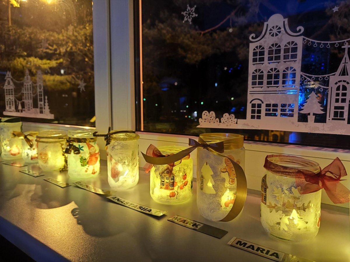 Glas Kerzenhalter Weihnachtsbasteln Kinder
