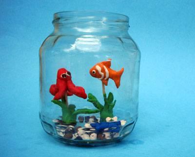 Bastelaquarium im Glas Kinder