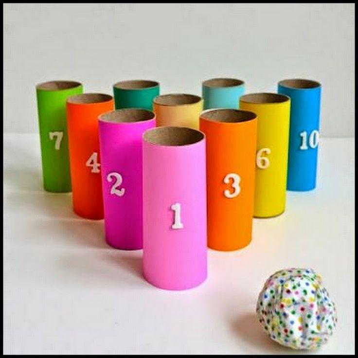 Klorollen Kegelspiel selbst gemacht