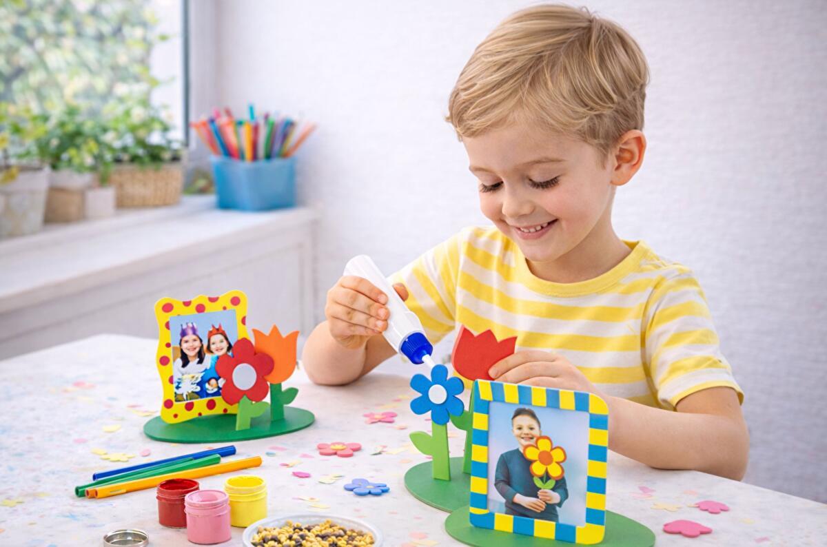 Kinder dekorieren Bilderrahmen