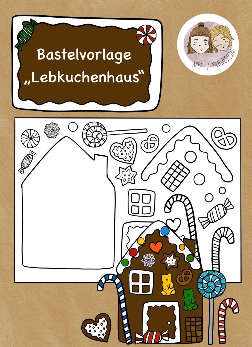 Lebkuchenhaus Vorlage Kinder