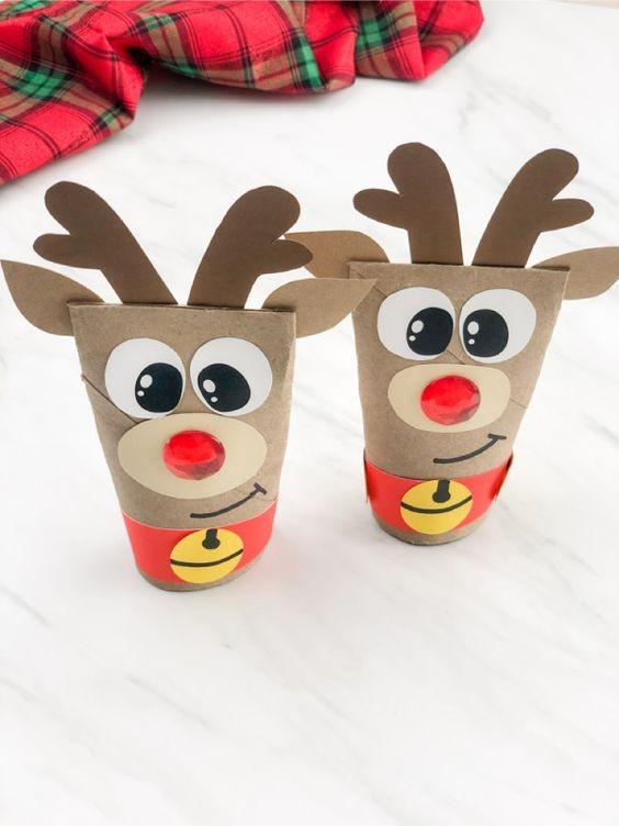 Lustige Rentiere als Weihnachtsdeko