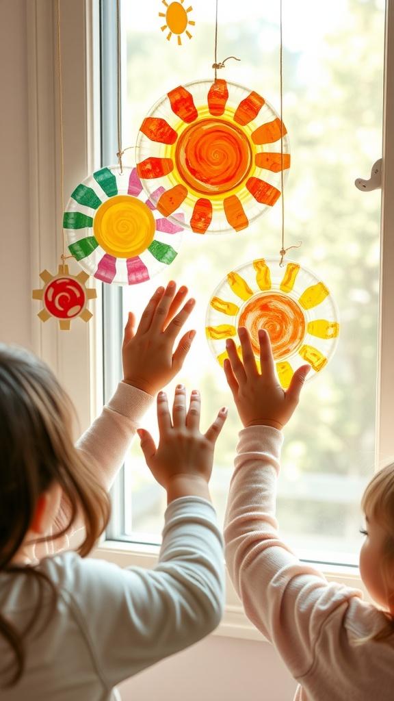 Sonnenfänger Fenster Kinder basteln