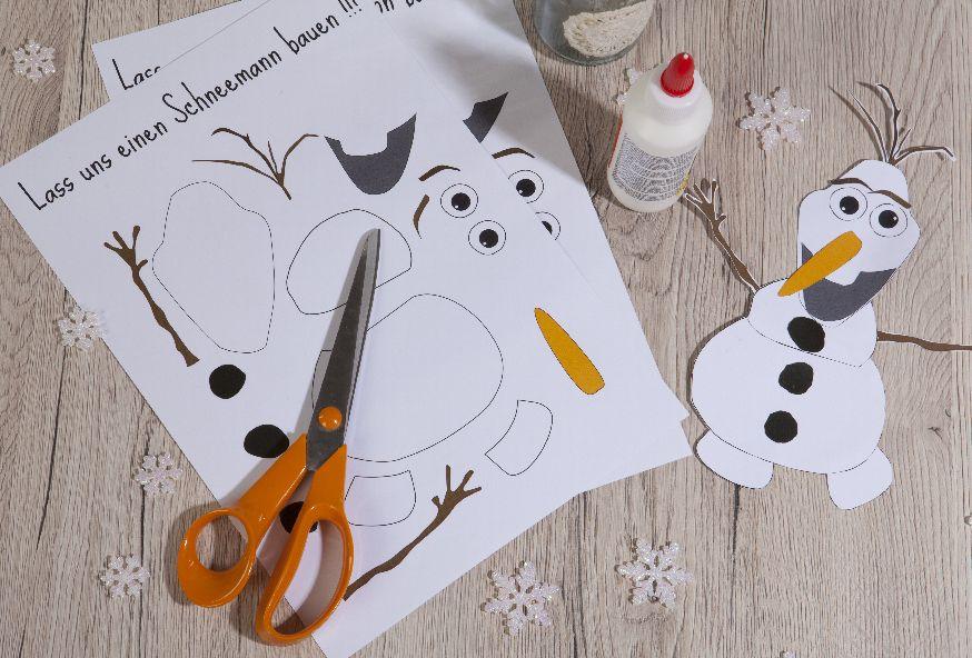 Bastelmaterial für Schneemann