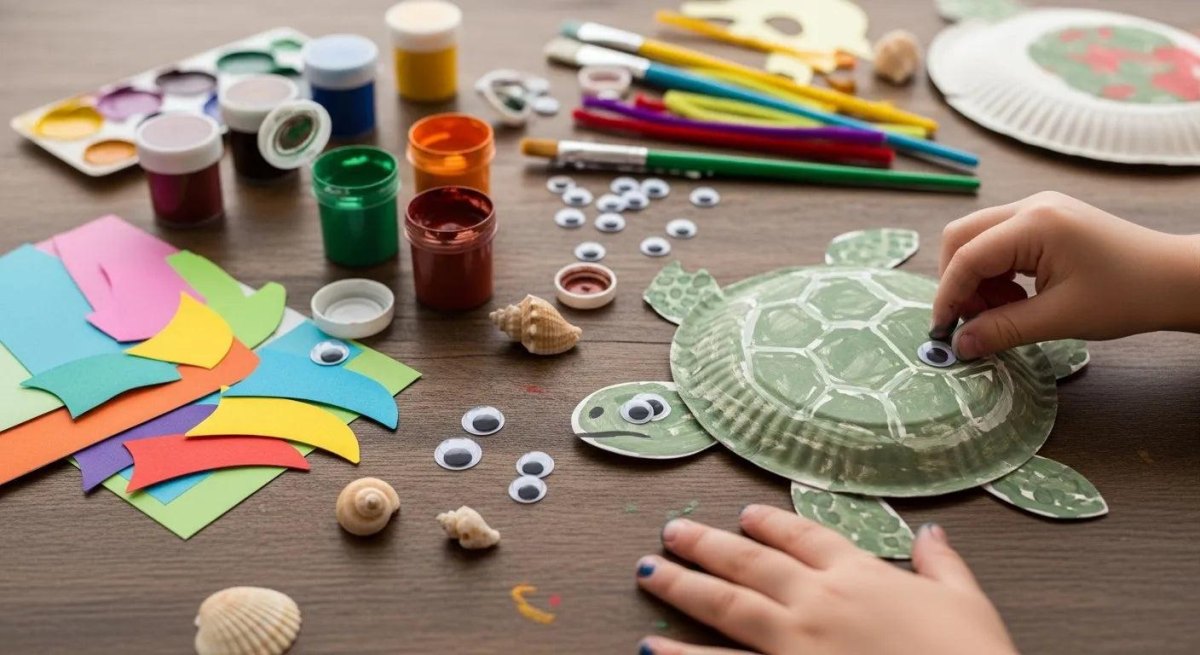 Recycling Schildkröte aus Bastelmaterial