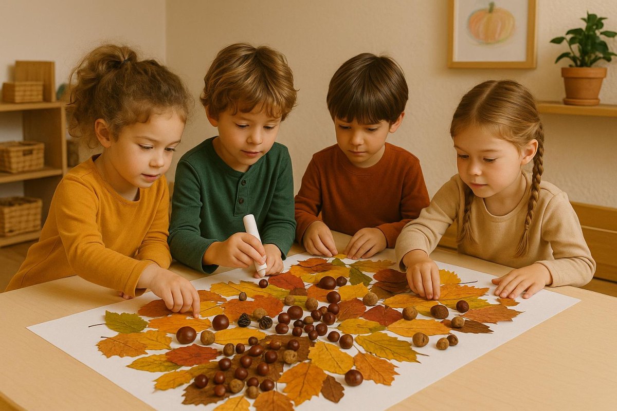 Kinder basteln mit Naturmaterialien