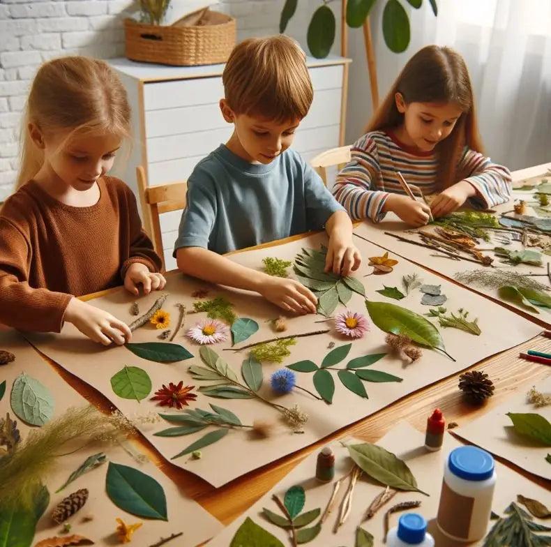 Kinder basteln mit Naturmaterialien