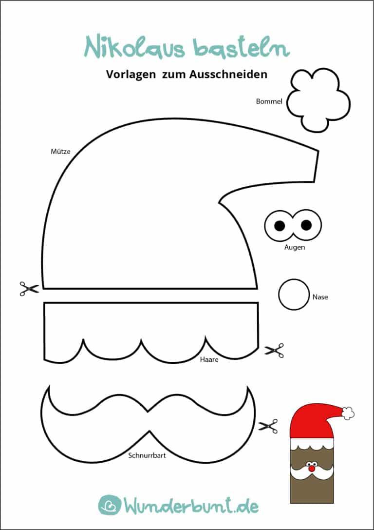 Nikolaus Bastelvorlage Kinder