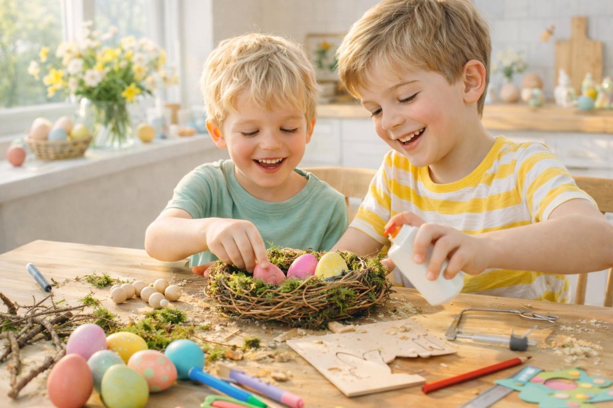 Osterdeko Naturmaterialien Kinder