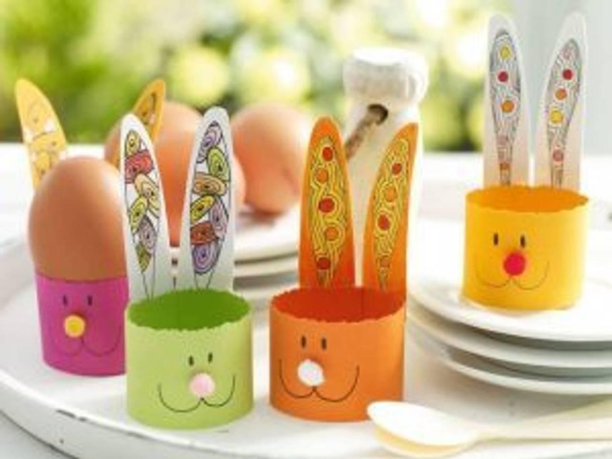 Osterhasen Eierbecher basteln