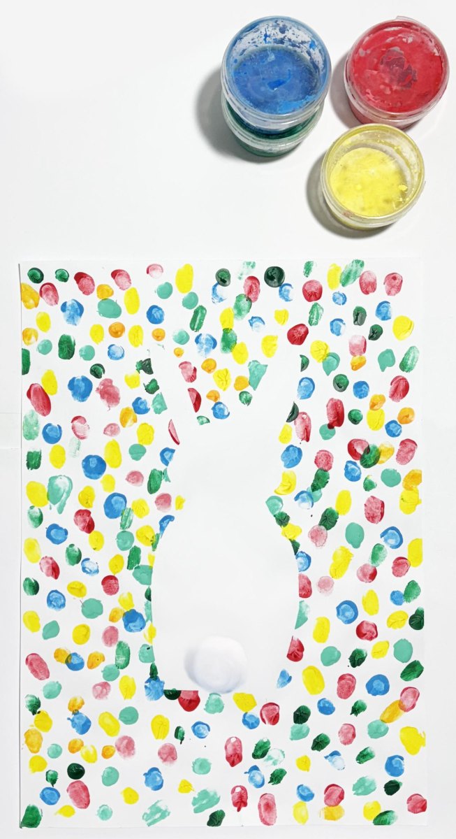 Osterhasen mit Fingerfarben