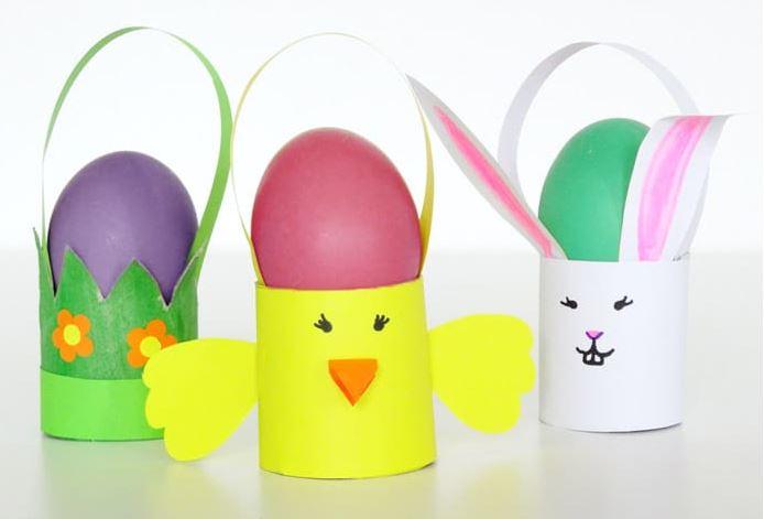 Osternest aus Klopapierrolle