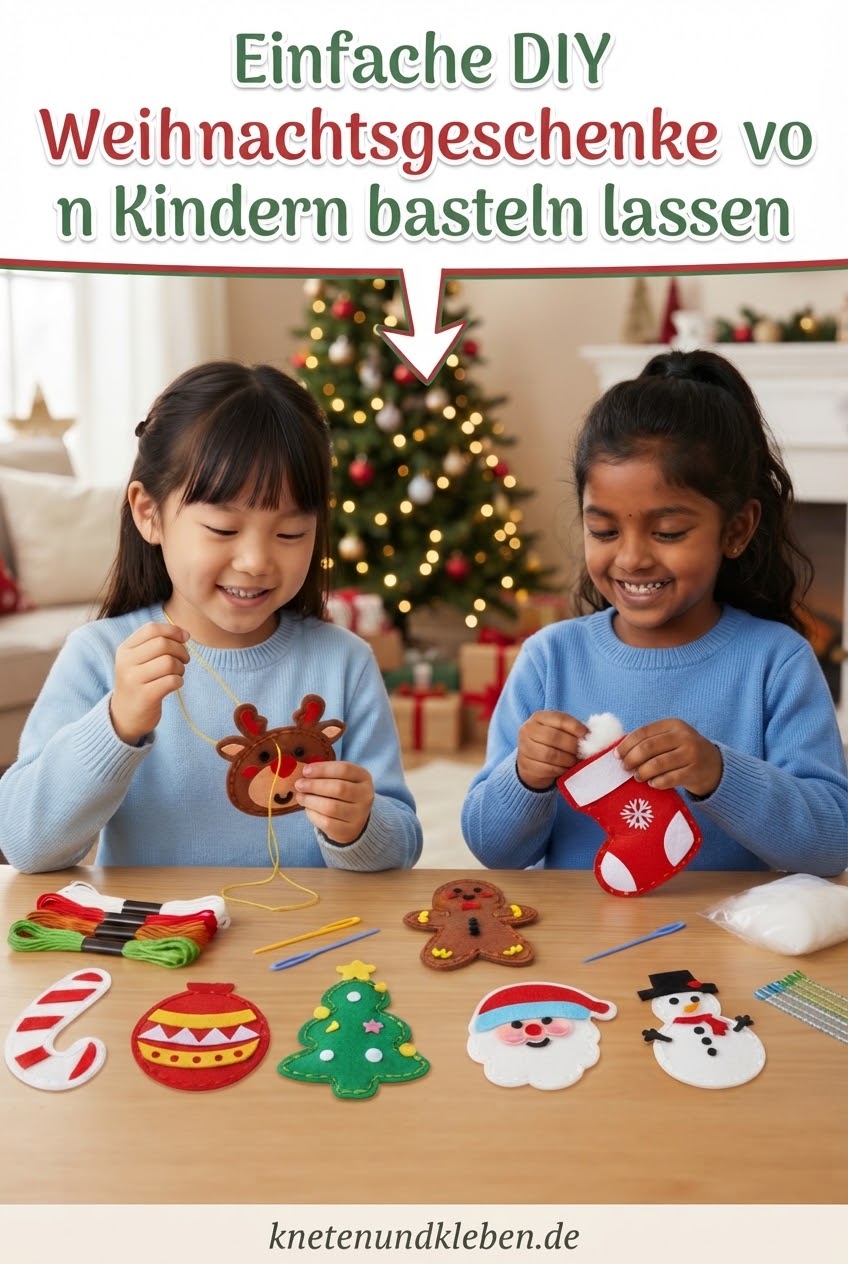 Einfache DIY Weihnachtsgeschenke von Kindern basteln lassen