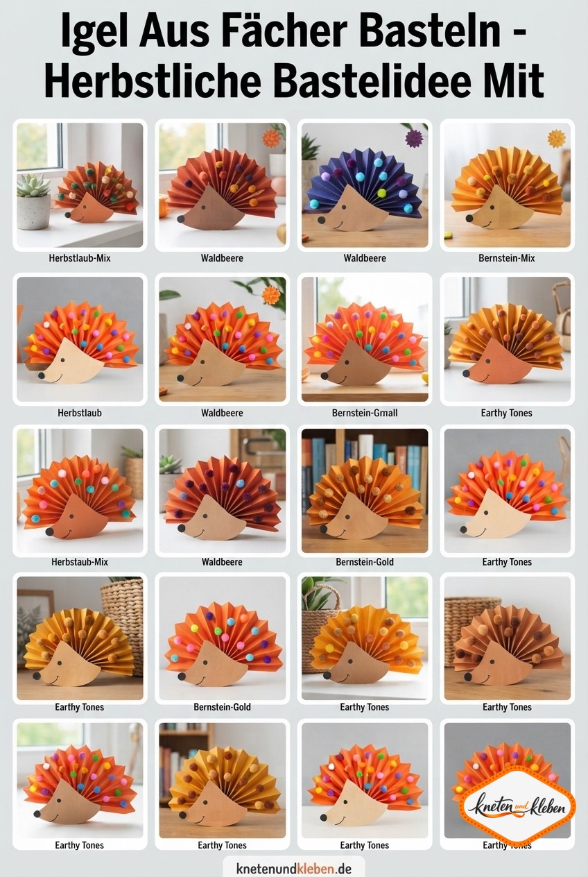 Igel Aus Fächer Basteln - Herbstliche Bastelidee Mit