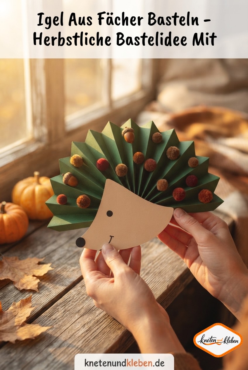 Igel Aus Fächer Basteln - Herbstliche Bastelidee Mit
