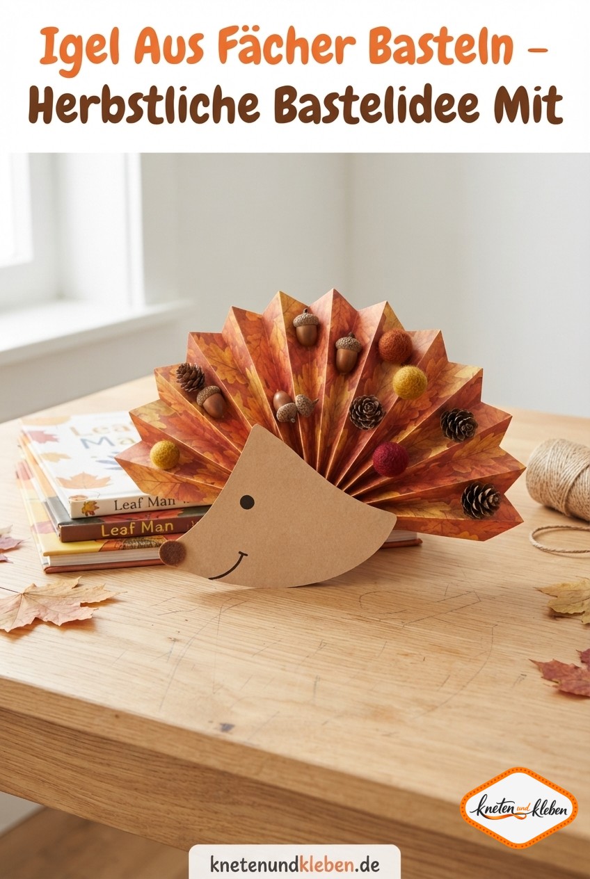 Igel Aus Fächer Basteln - Herbstliche Bastelidee Mit