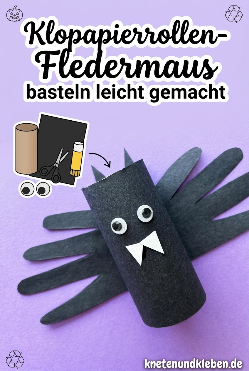 Klopapierrollen-Fledermaus basteln leicht gemacht