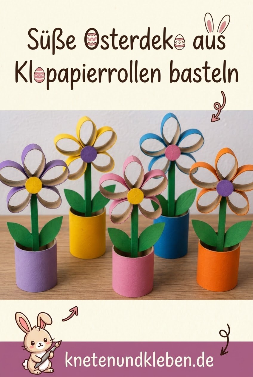 Süße Osterdeko aus Klopapierrollen basteln