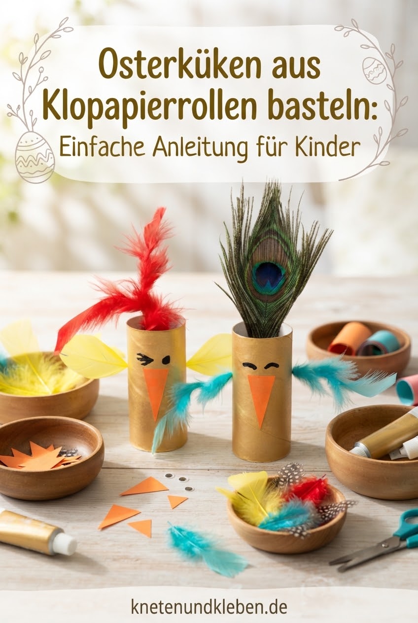 Osterküken aus Klopapierrollen basteln: Einfache Anleitung für Kinder
