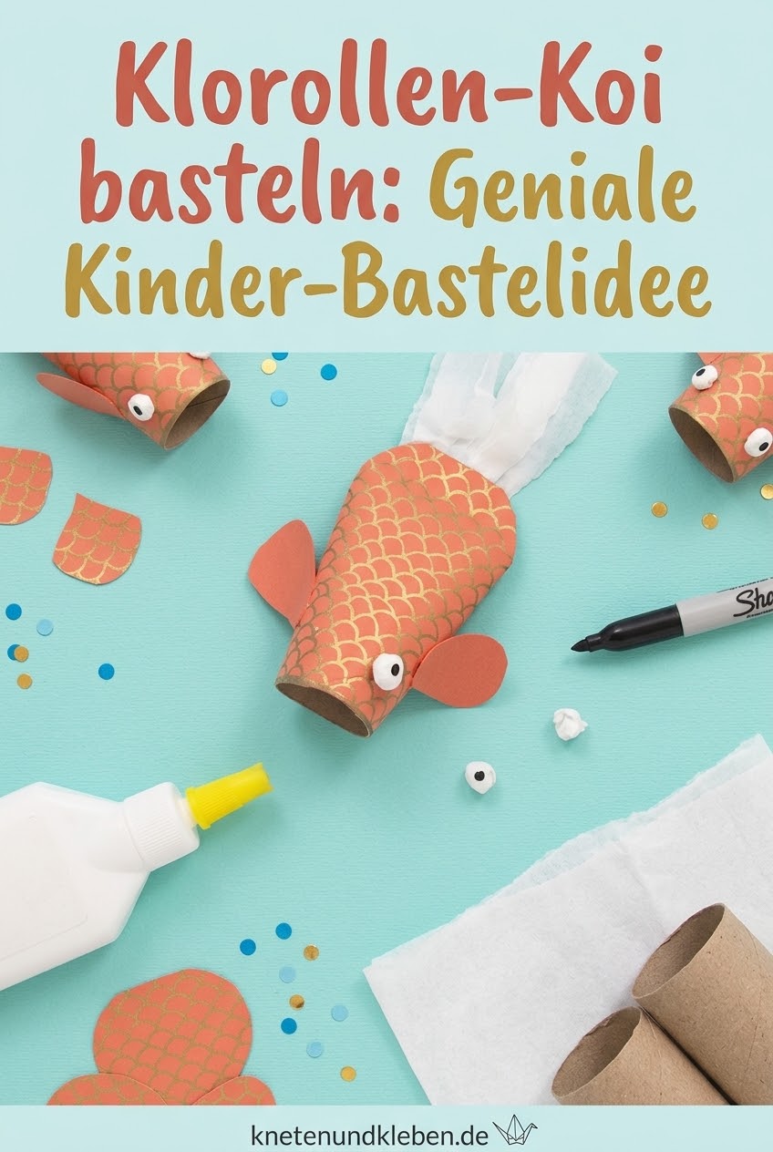 Klorollen-Koi basteln: Geniale Kinder-Bastelidee