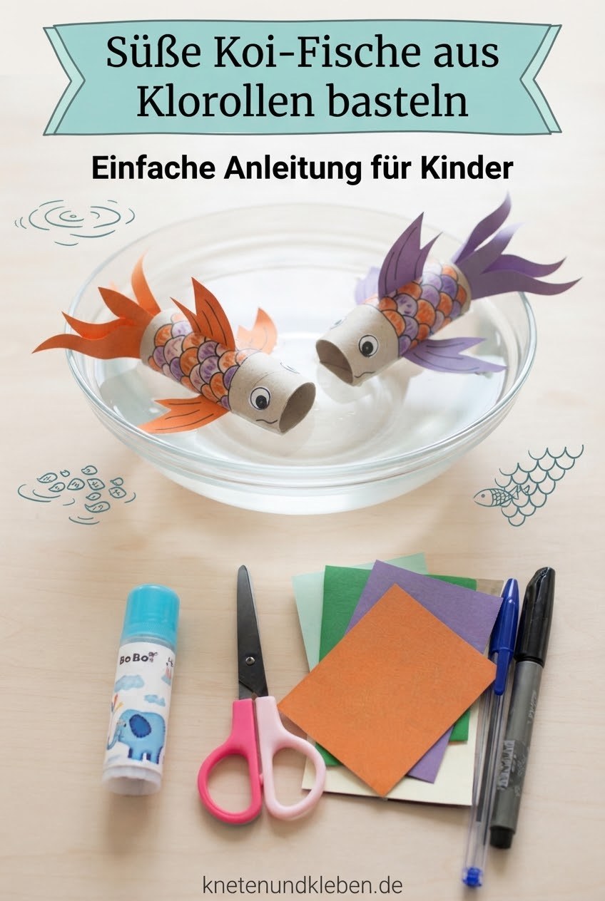 Süße Koi-Fische aus Klorollen basteln Einfache Anleitung für Kinder