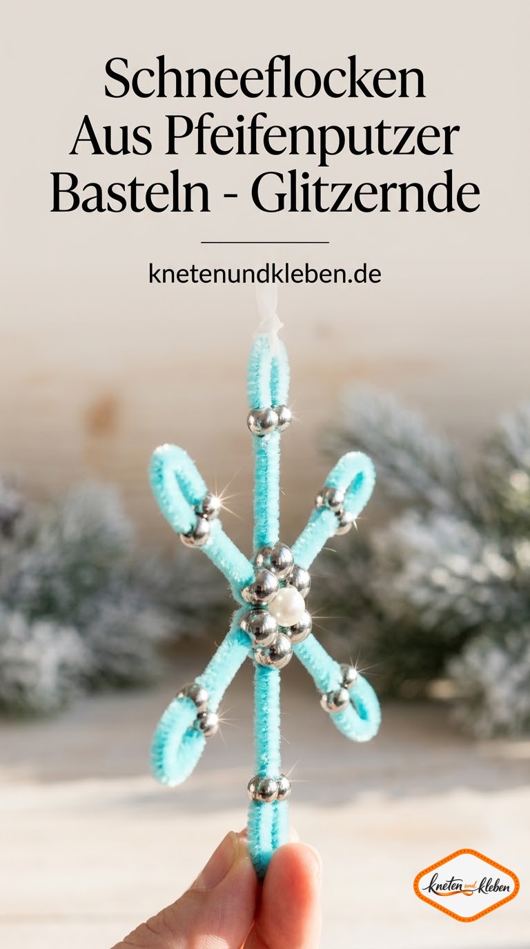Schneeflocken Aus Pfeifenputzer Basteln - Glitzernde