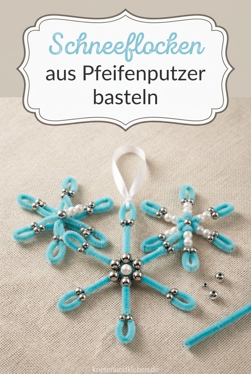Schneeflocken aus Pfeifenputzer basteln