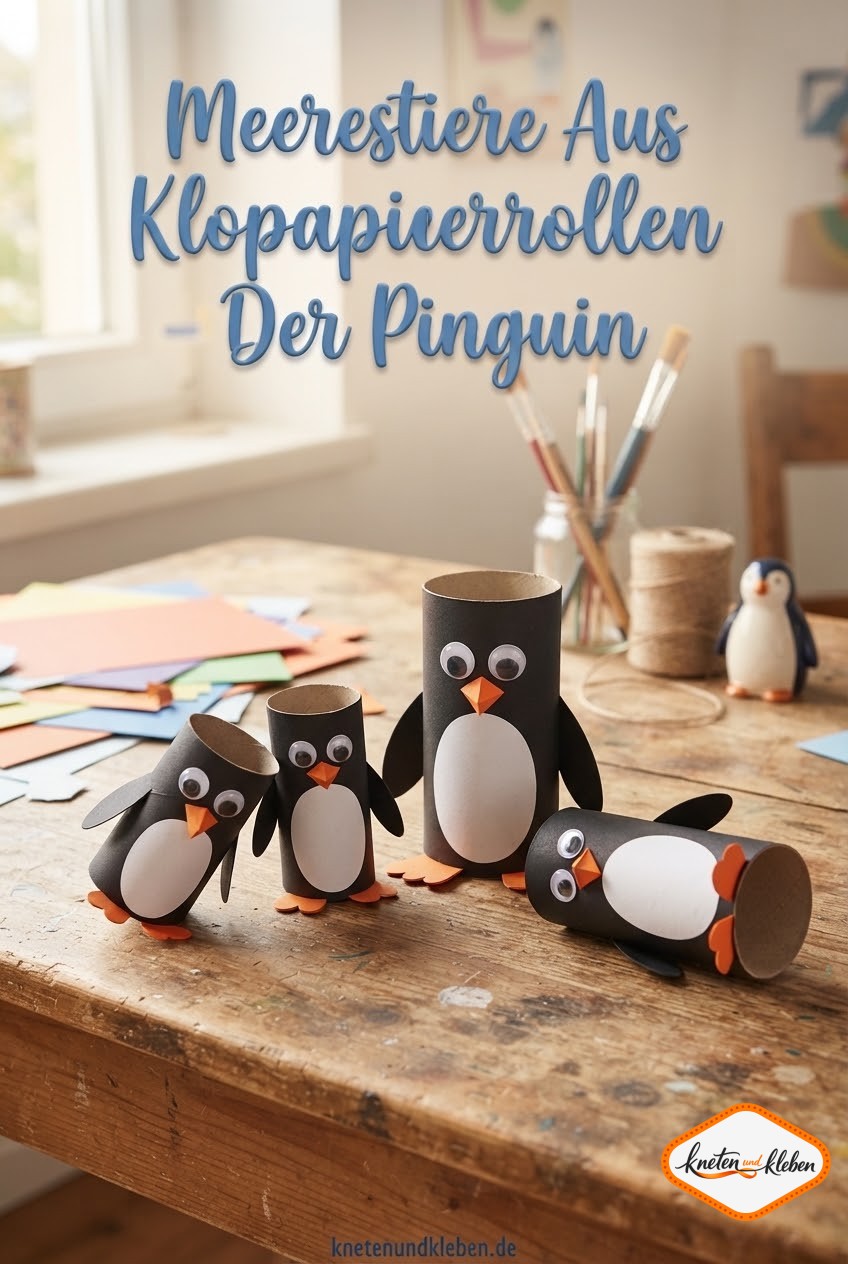 Meerestiere Aus Klopapierrollen Basteln - Der Pinguin