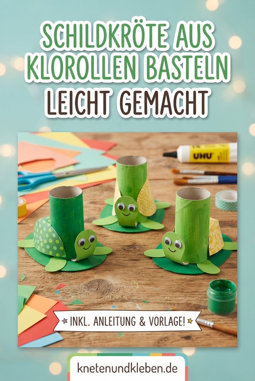 Schildkröte aus Klorollen basteln leicht gemacht