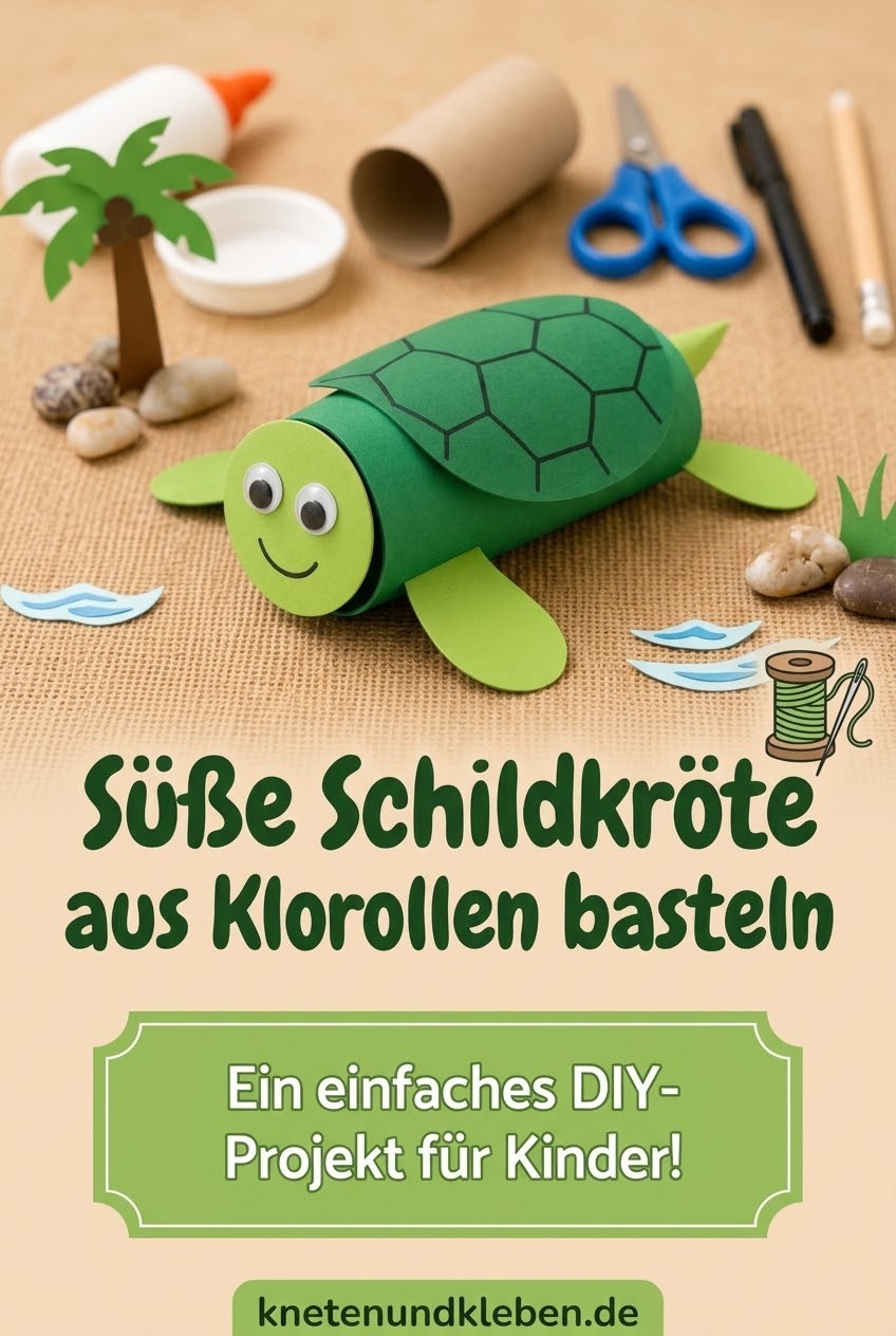 Süße Schildkröte aus Klorollen basteln