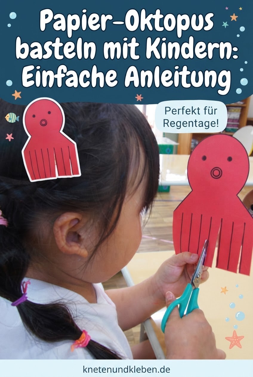 Papier-Oktopus basteln mit Kindern: Einfache Anleitung