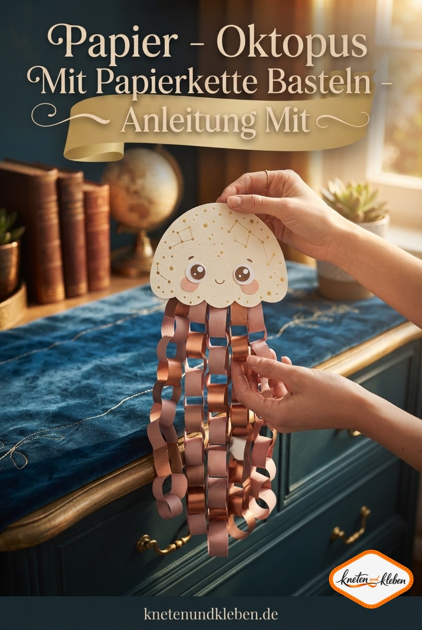 Papier - Oktopus Mit Papierkette Basteln - Anleitung Mit