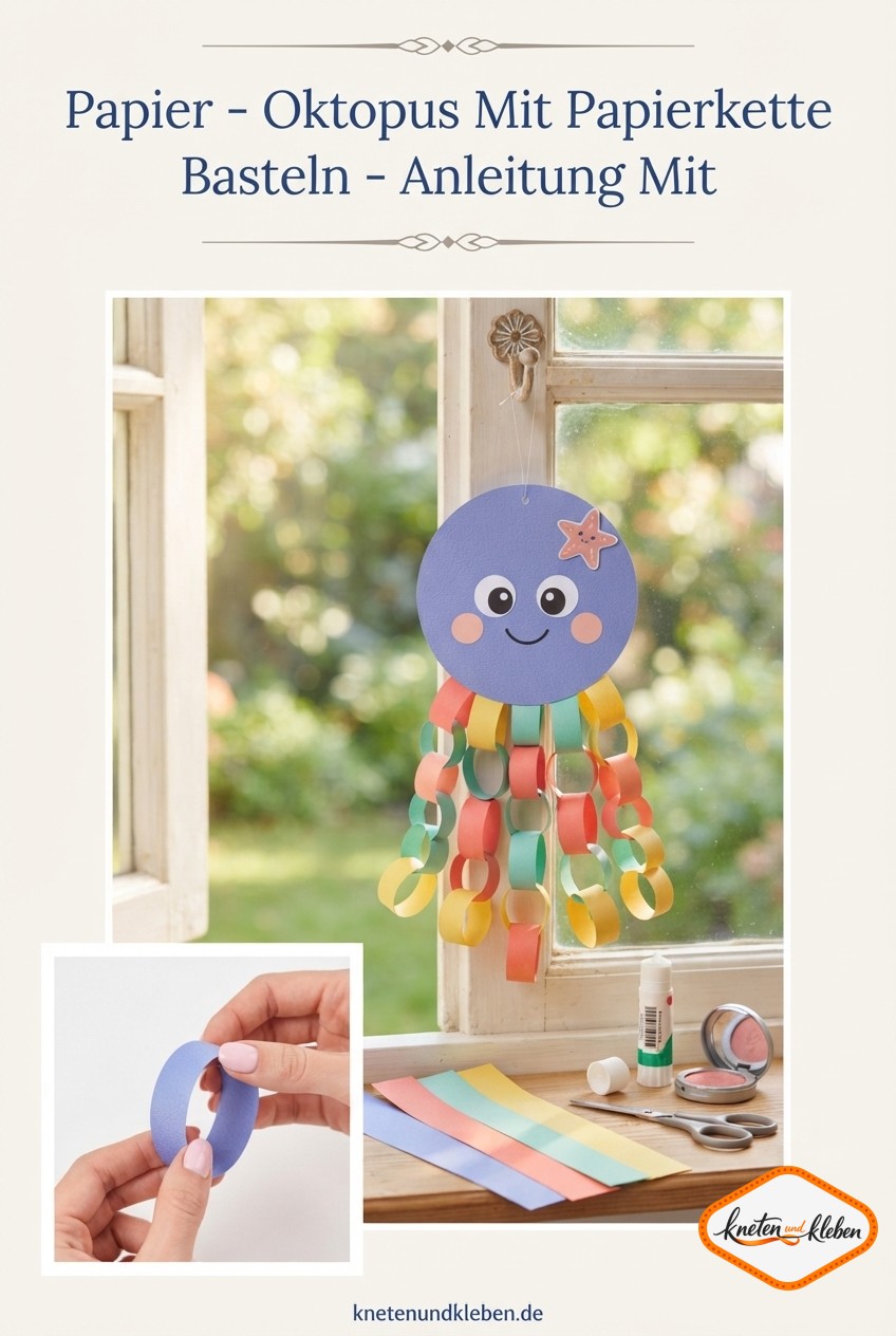 Papier - Oktopus Mit Papierkette Basteln - Anleitung Mit