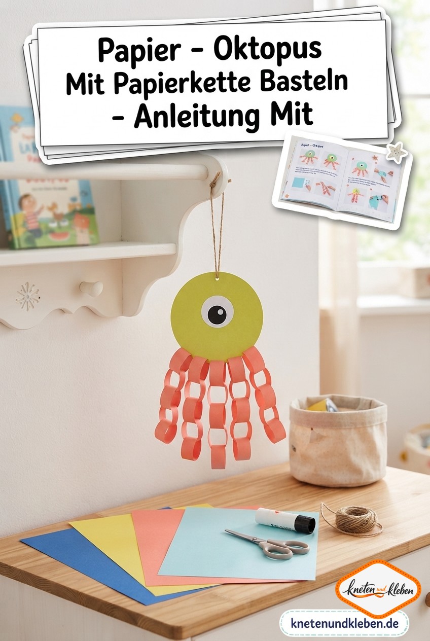 Papier - Oktopus Mit Papierkette Basteln - Anleitung Mit