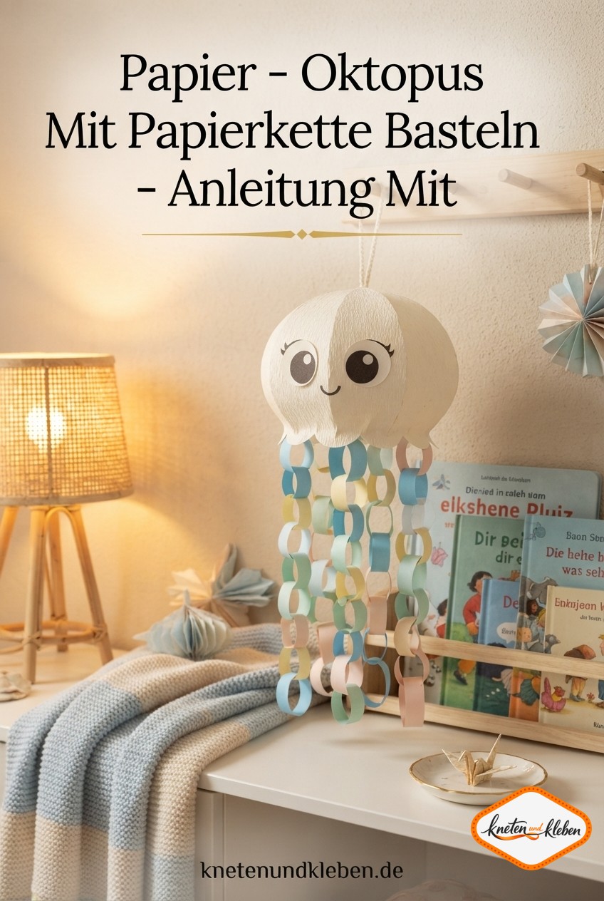 Papier - Oktopus Mit Papierkette Basteln - Anleitung Mit