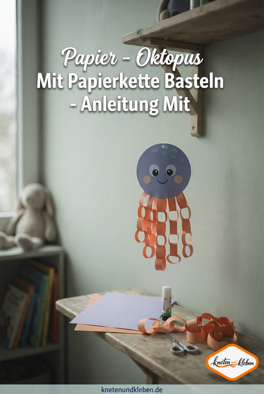 Papier - Oktopus Mit Papierkette Basteln - Anleitung Mit