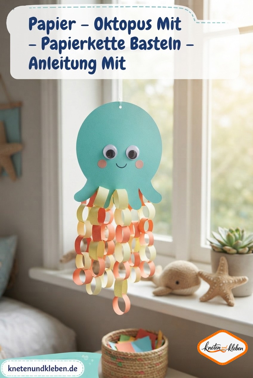 Papier - Oktopus Mit Papierkette Basteln - Anleitung Mit