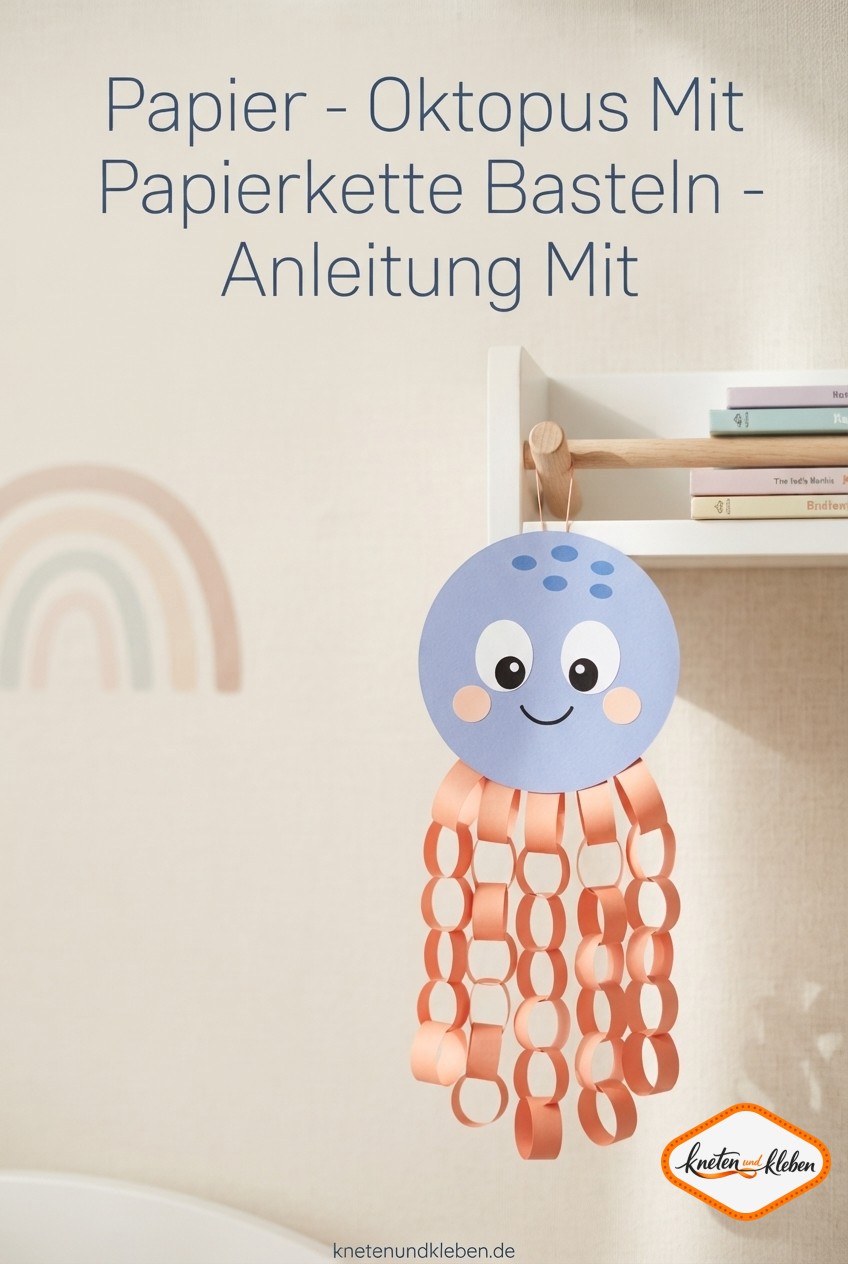 Papier - Oktopus Mit Papierkette Basteln - Anleitung Mit