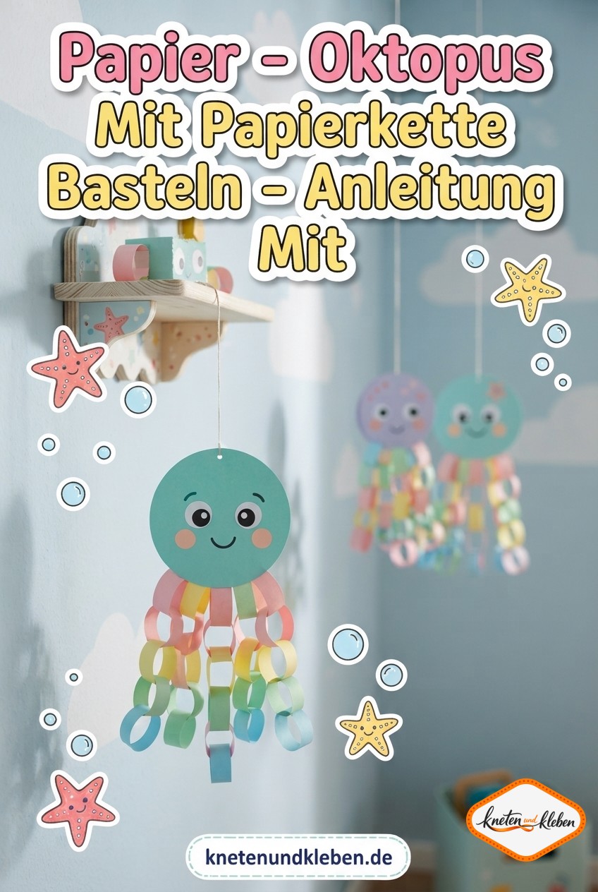 Papier - Oktopus Mit Papierkette Basteln - Anleitung Mit