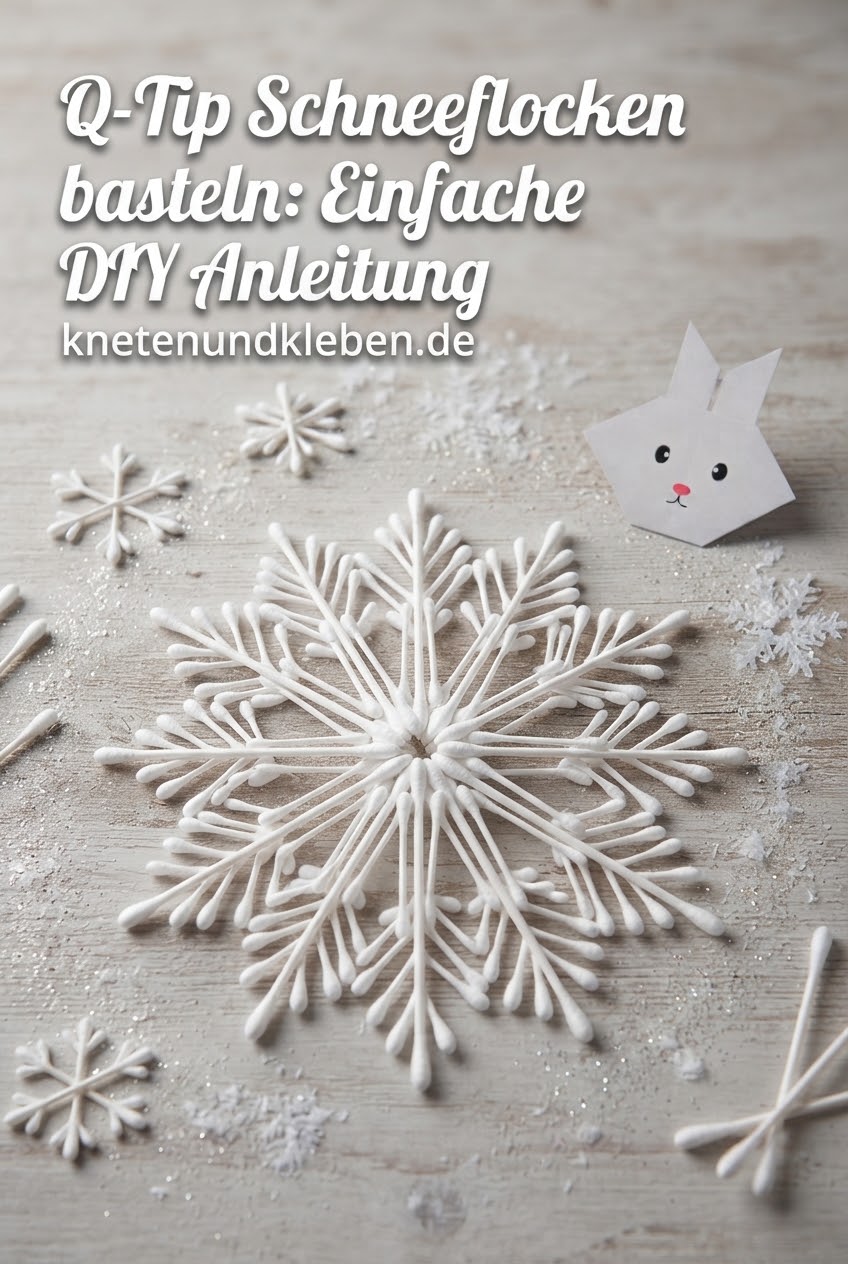 Q-Tip Schneeflocken basteln: Einfache DIY Anleitung