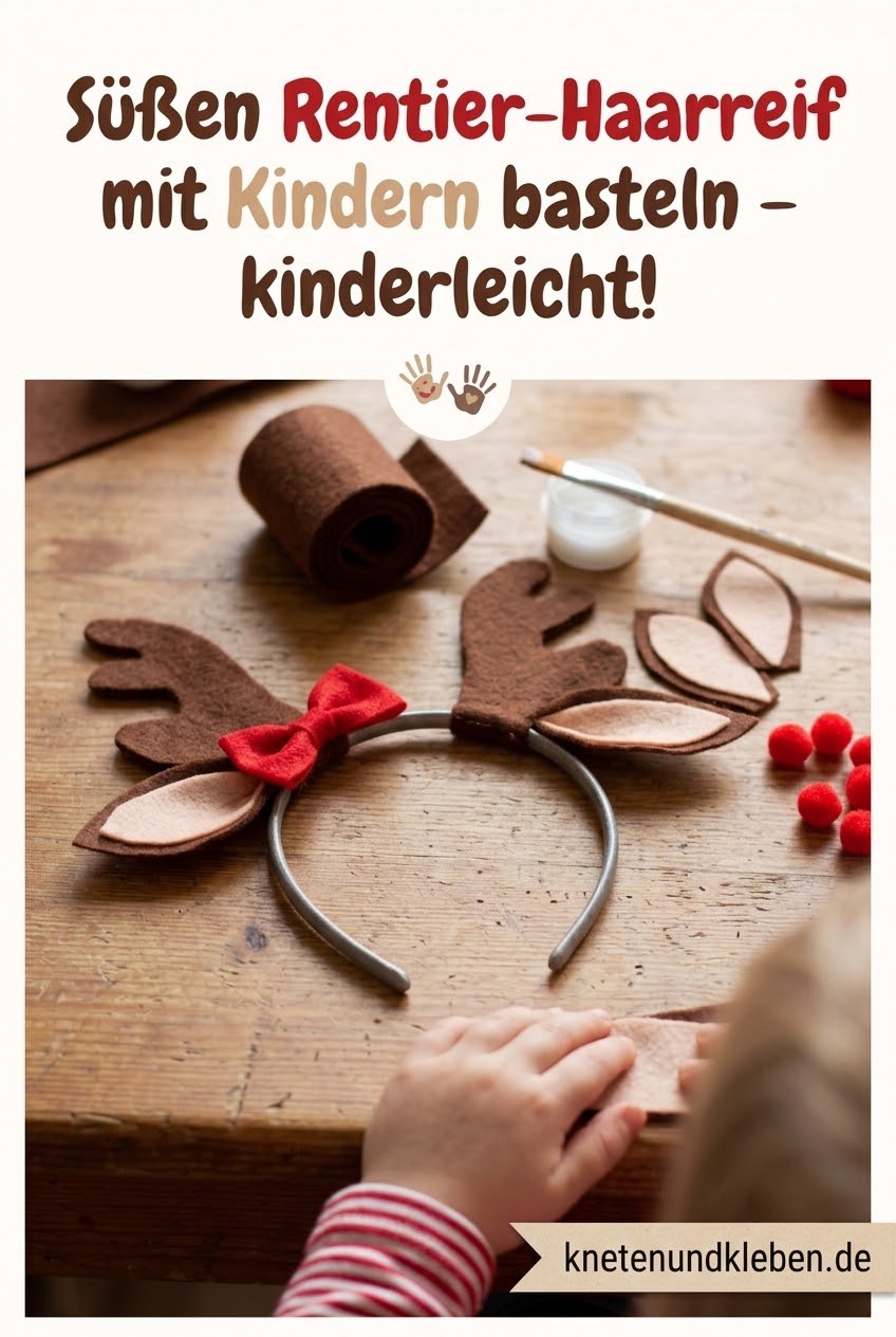 Süßen Rentier-Haarreif mit Kindern basteln – kinderleicht!