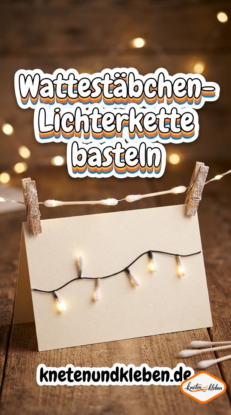 Wattestäbchen-Lichterkette basteln